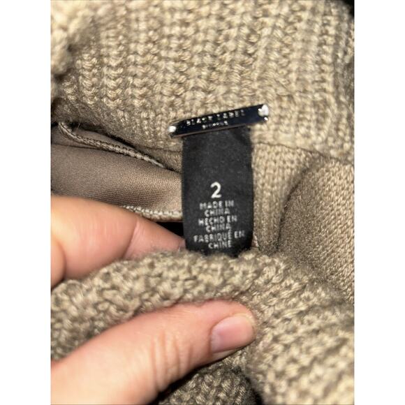 Chicos Black Label Wool Blend Belted Cardigan Sweater Size 2 - Picture 7 of 8